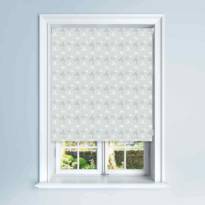 Lister Cartwright Cloudscape Design Blackout Roller Blinds For Kids Easy Fit Child Safety Included (Blue60 X 140 Cm) from B&Q