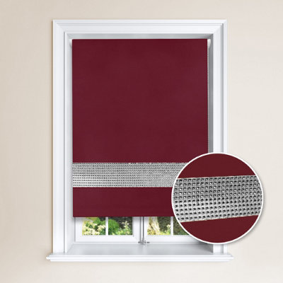 Lister Cartwright Diamante Roller Blinds For Windows90 X 165 CmEasy To Fit Child Safety IncludedAubergine from B&Q