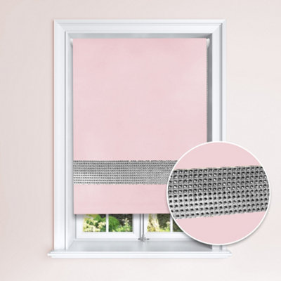 Lister Cartwright Diamante Roller Blinds For Windows60 X 165 CmEasy To Fit Child Safety IncludedPink from B&Q