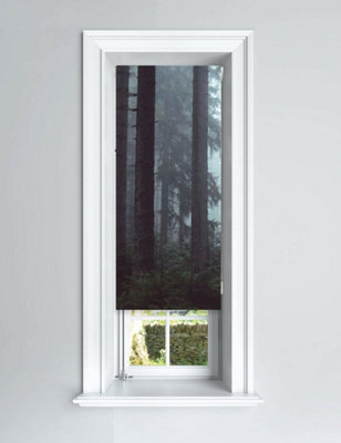 Lister Cartwright Foggy Woods Design Blackout Roller Blinds Child Safety Included Forest Design60 X 140 Cm from B&Q