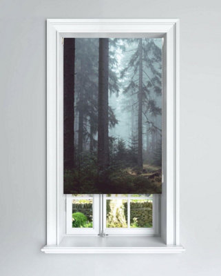 Lister Cartwright Foggy Woods Design Blackout Roller Blinds Child Safety Included Forest Design90 X 140 Cm from B&Q