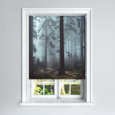 Lister Cartwright Foggy Woods Design Blackout Roller Blinds Child Safety Included Forest Design120 X 140 Cm from B&Q