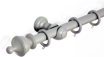 Lister Cartwright  28 mm Wooden Curtain Poles Fixed Length (Truffle Urn240 Cm) from B&Q
