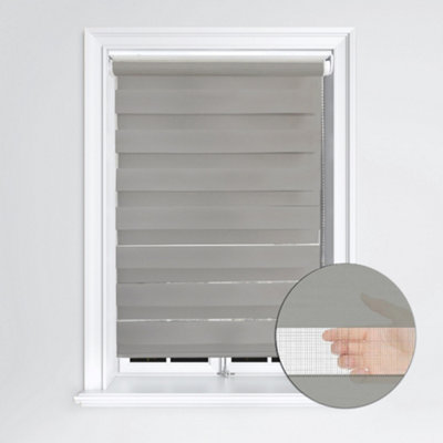 Lister Cartwright Day And Night/zebra BlindsPremium Quality Double RollerVision Blinds(Dark Grey90 X 165 Cm)