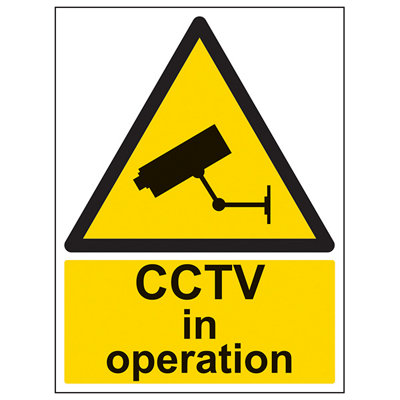 V Safety Cctv In Operation Warning SignPortrait 2mm Rigid Plastic 300X400mm from B&Q