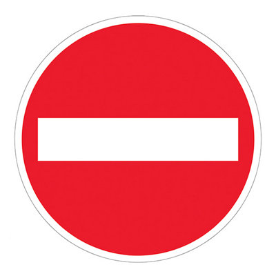 V Safety No Entry Logo Traffic Sign Circular 3mm Aluminium Composite 450X450mm from B&Q