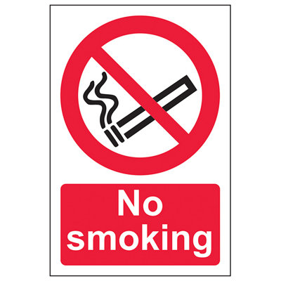 V Safety No Smoking Prohibited Warning SignSelf Adhesive Vinyl 100X150mm from B&Q