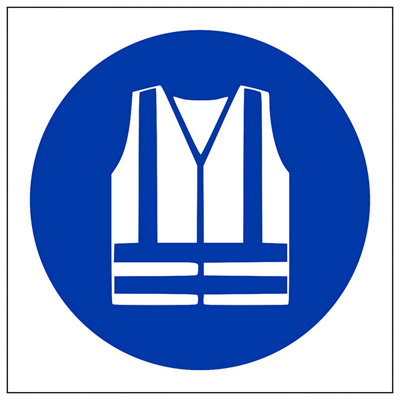 V Safety 5X High Visibility Mandatory Safety SignSelf Adhesive100X100mm from B&Q