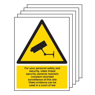 V Safety 5X Cctv For Your Safety Security Sign1mm Rigid Plastic150X200mm from B&Q