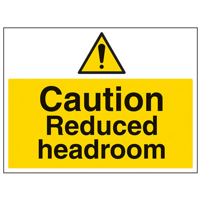 V Safety HeadroomBuilding Caution SignAdhesive Vinyl400X300mm (X3) from B&Q