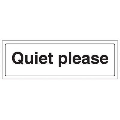 V Safety Quiet PleasePolite Notice SignAdhesive Vinyl300X100mm (X3) from B&Q