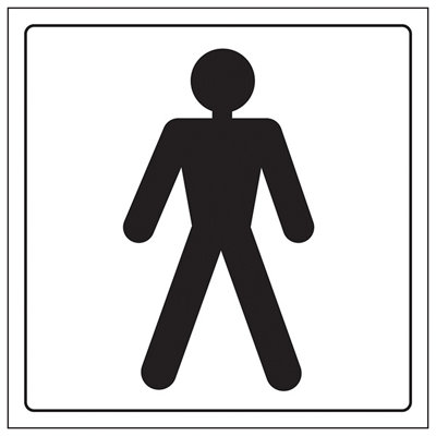 V Safety Gents ToiletGeneral Door SignRigid Plastic150X150mm (X3) from B&Q