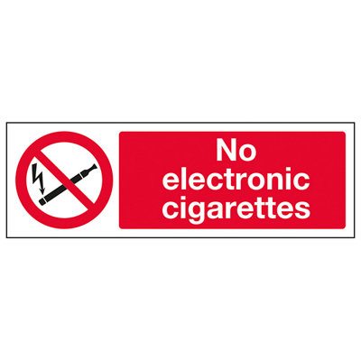 V Safety No Electronic Cig.rettes Prohibit Sign Adhesive Vinyl300X100mm (X3) from B&Q