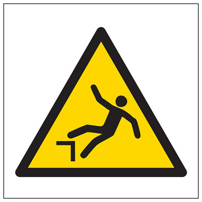 V Safety Warning Drop Logo Safety Sign1mm Rigid Plastic100X100mm (X3) from B&Q