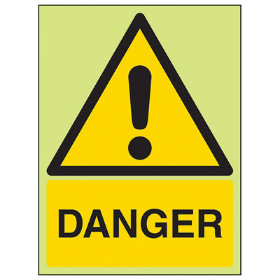 V Safety Warning Temperature Danger SignGlow In The Dark150X200mm (X3) from B&Q