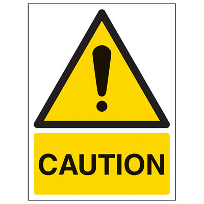 V Safety Caution Warning Danger Safety SignRigid Plastic 150X200mm (X3) from B&Q