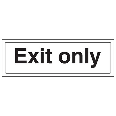 V Safety Exit Only General Workplace Door Sign Adhesive Vinyl300X100mm (X3) from B&Q