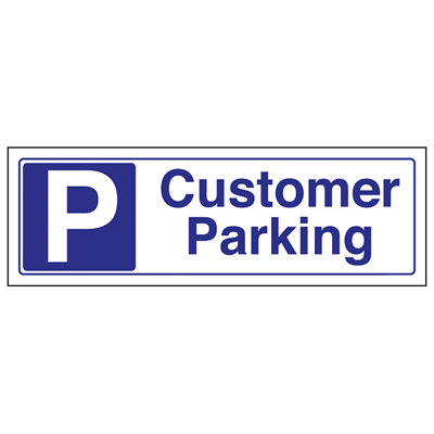 V Safety Garage Customer Parking General SignRigid Plastic300X100mm (X3) from B&Q