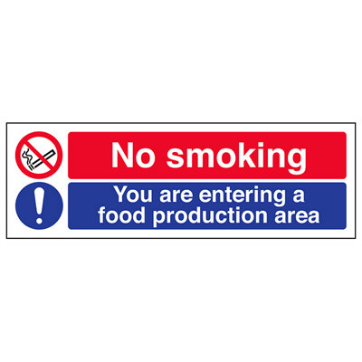 V Safety Raw Food Only Prep Area Catering SignRigid Plastic300X100mm (X3) from B&Q