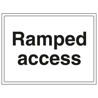 V Safety Ramped Access General Information SignRigid Plastic 400X300mm (X3) from B&Q