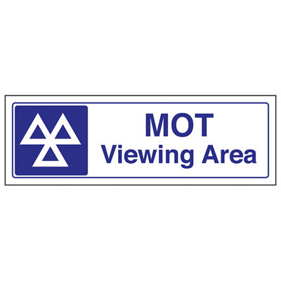V Safety Mot Parking Area Garage Mechanic SignAdhesive Vinyl 300X100mm (X3) from B&Q