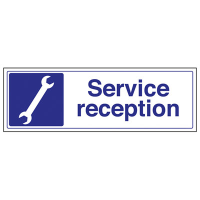 V Safety Service Reception Garage Vehicle SignRigid Plastic300X100mm (X3) from B&Q