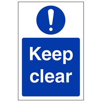 V Safety Keep ClearFire Door Mandatory SignAdhesive Vinyl 100X150mm (X3) from B&Q