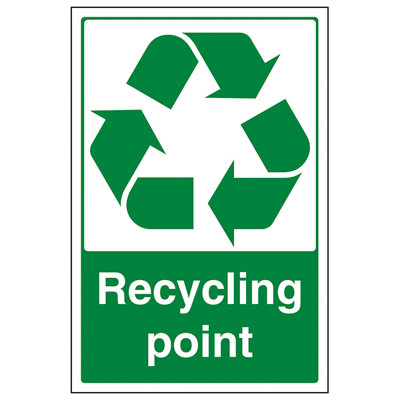 V Safety Recycling PointPortrait Sign1mm Rigid Plastic300X400mm (X3) from B&Q