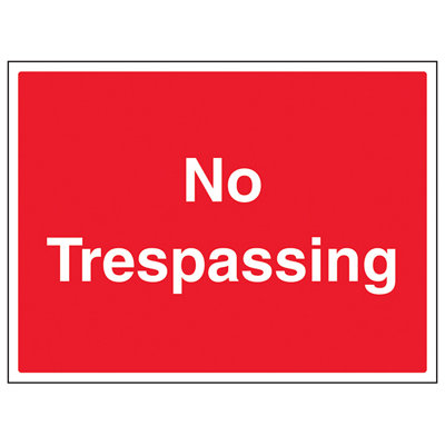 V Safety No Trespassing Agricultural Sign1mm Rigid Plastic600X450mm (X3) from B&Q