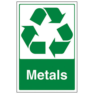 V Safety Metals Recycling Materials Sign1mm Rigid Plastic200X300mm (X3) from B&Q