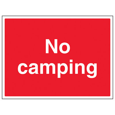 V Safety No Camping General Agricultural SignAdhesive Vinyl400X300mm (X3) from B&Q