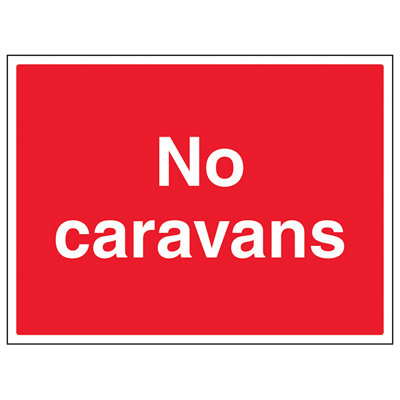V Safety No Caravans General Agricultural SignRigid Plastic400X300mm (X3) from B&Q