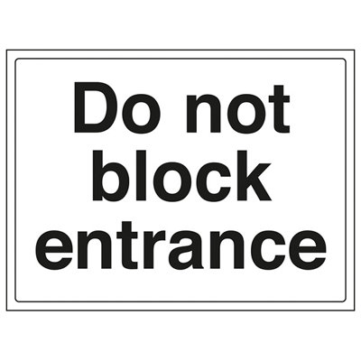 V Safety Do Not Block Entrance Parking SignAdhesive Vinyl400X300mm (X3) from B&Q