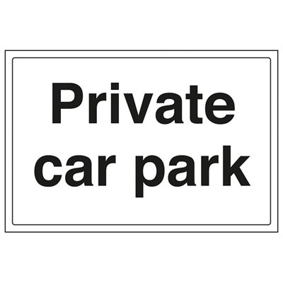 V Safety Private Car Park General Parking SignRigid Plastic400X300mm (X3) from B&Q