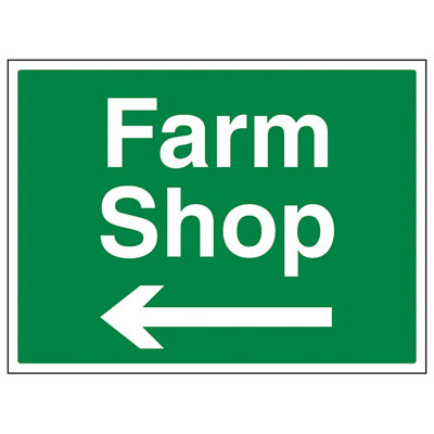V Safety Farm Shop Arrow Left Visitors SignRigid Plastic600X450mm (X3) from B&Q