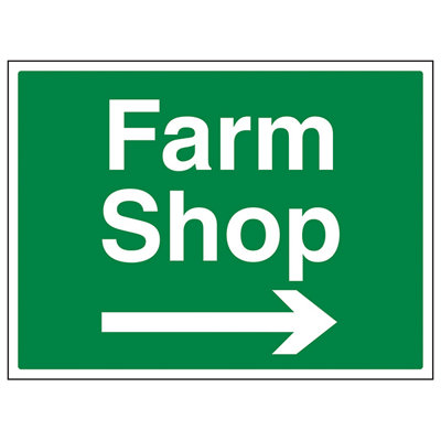 V Safety Farm Shop Arrow Right Visitors SignRigid Plastic400X300mm (X3) from B&Q