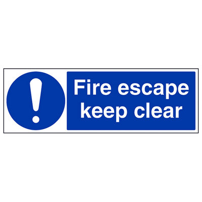 V Safety Fire Escape Keep Clear Door SignGlow In The Dark600X200mm (X3) from B&Q