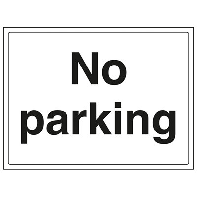 V Safety No Parking Prohibited Road Sign1mm Rigid Plastic400X300mm (X3) from B&Q