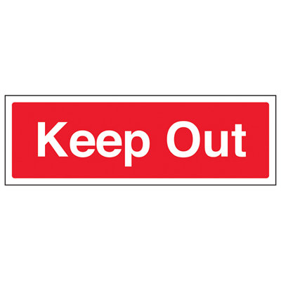 V Safety Keep OutGeneral Agricultural SignAdhesive Vinyl450X150mm (X3) from B&Q