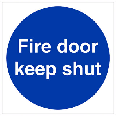 V Safety Fire Door Keep Shut Safety Sign1mm Rigid Plastic100X100mm (X3) from B&Q