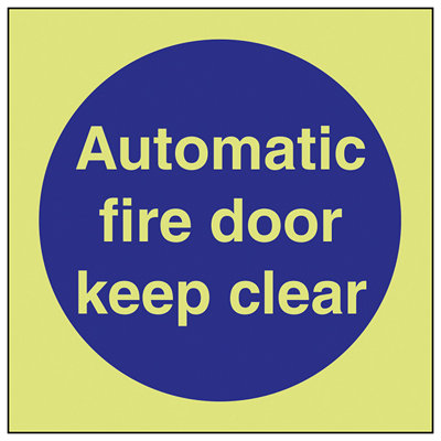 V Safety Automatic Fire Door Keep Clear SignGlow In The Dark80X80mm (X3) from B&Q
