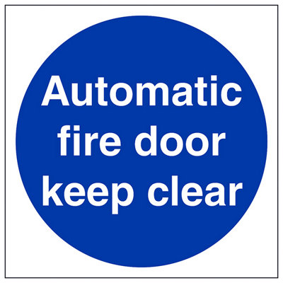 V Safety Automatic Fire Door Keep Clear SignGlow In Dark100X100mm (X3) from B&Q