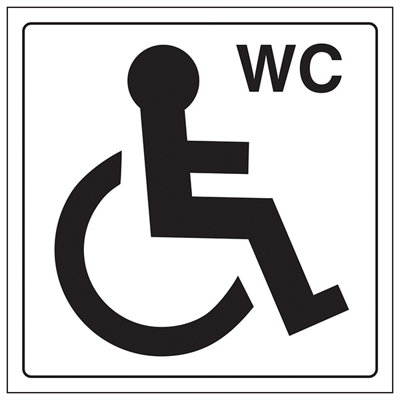V Safety Disabled Wc Accessible Toilets SignAdhesive Vinyl200X200mm (X3) from B&Q