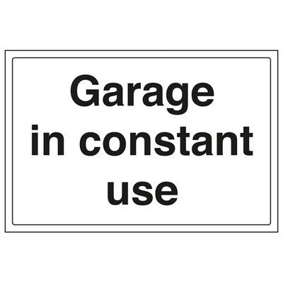 V Safety Garage In Constant Use Parking SignAdhesive Vinyl400X300mm (X3) from B&Q