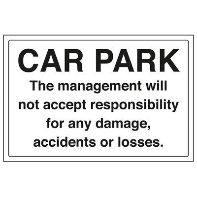 V Safety Car Park General Parking Sign1mm Rigid Plastic300X200mm (X3) from B&Q