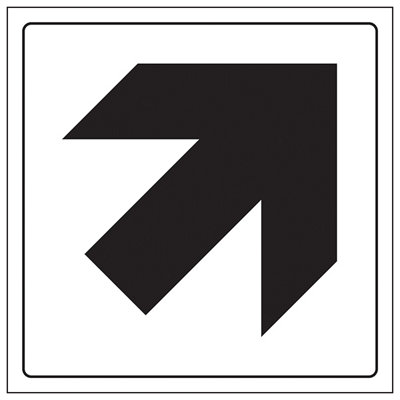 V Safety Diagonal Arrow Door & Wall Point SignRigid Plastic200X200mm (X3) from B&Q