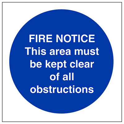 V Safety Area Must Be Clear Of Obstructions SignRigid Plastic 200X200mm (X3) from B&Q