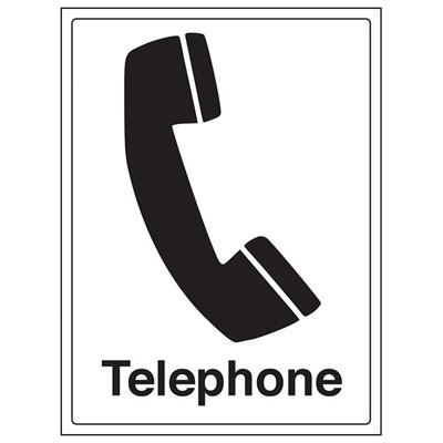 V Safety Telephone General Information SignRigid Plastic300X400mm (X3) from B&Q