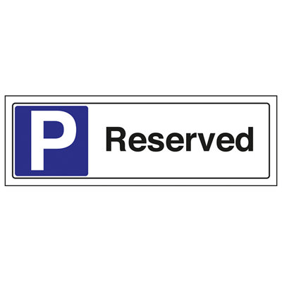 V Safety Reserved Parking Space Notice SignAdhesive Vinyl450X150mm (X3) from B&Q