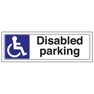 V Safety Disabled Parking Space Notice SignAdhesive Vinyl300X100mm (X3) from B&Q